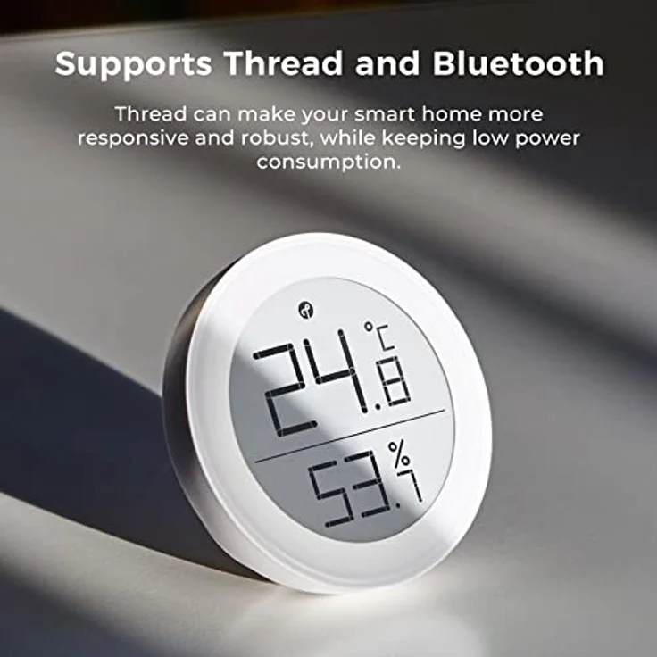 Qingping Thermometer Hygrometer Sensor funktioniert mit HomeKit (funktioniert nur mit iOS) über Thread oder Bluetooth, kabellosem Innentemperatur- und Feuchtigkeitsmonitor mit E-Ink-Display – Bild 3