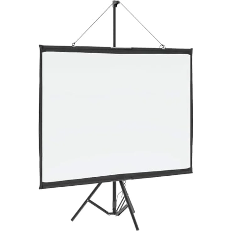 vidaXL Beamer Leinwand mit Stativ, 72 Zoll 4:3, matte Projektionswand, tragbar, Weiß – Bild 1