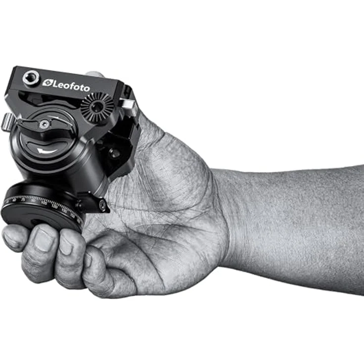 Leofoto Videoneiger BV-5L, kompakter Aluminium Videokopf mit 360° Panorama und 90° vertikaler Achse, schwarz – Bild 2