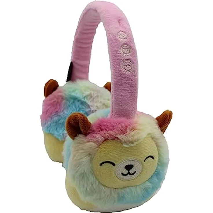 Squishmallows Leonard the Lion, Bluetooth Kopfhörer mit Mikrofon, kabellos, verstellbares Kopfband, bis zu 8 Stunden Akkulaufzeit, plüschig