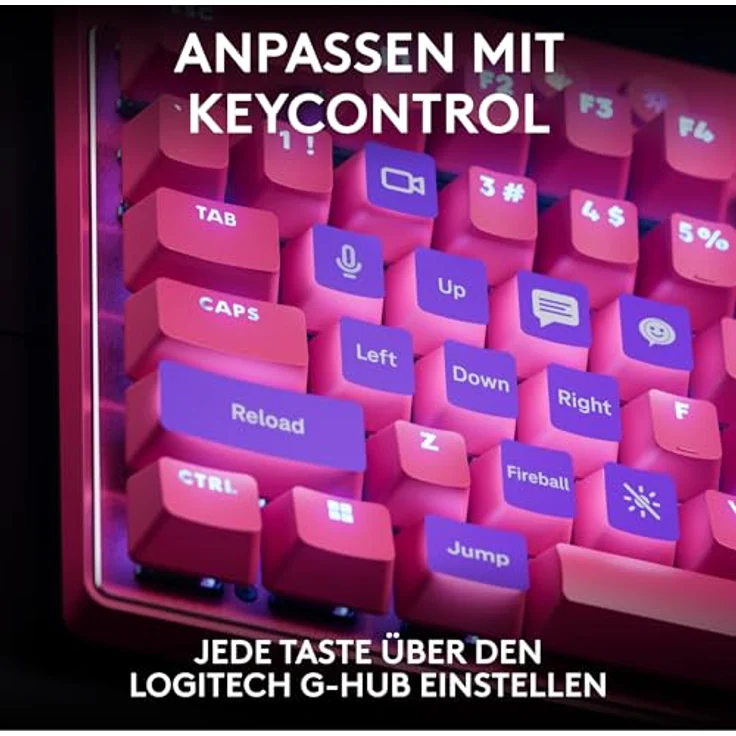 Logitech G PRO X TKL Rapid Tenkeyless Gaming Tastatur, magnetische Analogschalter, Rapid Trigger-Modus, anpassbare RGB-Beleuchtung, DEU QWERTZ - Magenta – Bild 5