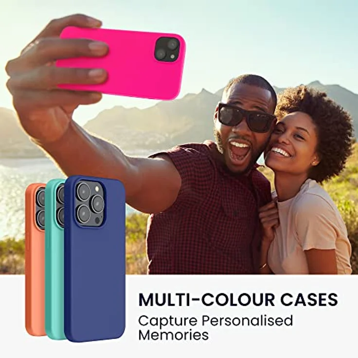 kwmobile Handyhülle für iPhone 14 Plus, Silikon Case in Neon Pink, stoßfest mit Anti-Rutsch Oberfläche und kabellosem Laden – Bild 3
