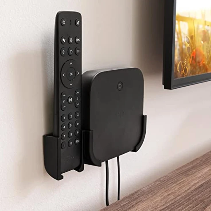 Mobilefox Wandhalterung für Telekom MagentaTV One, TV Halterung mit Fernbedienungshalter, Schwarz – Bild 2