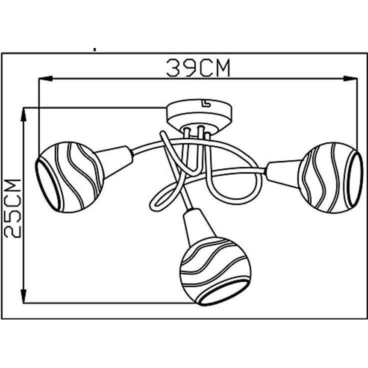 Trango 3-flammig dimmbar LED Deckenleuchte 1001-32D in Edelstahl-Look mit Design Gläsern und 3x LED Leuchtmittel 3000K warmweiß – Bild 2