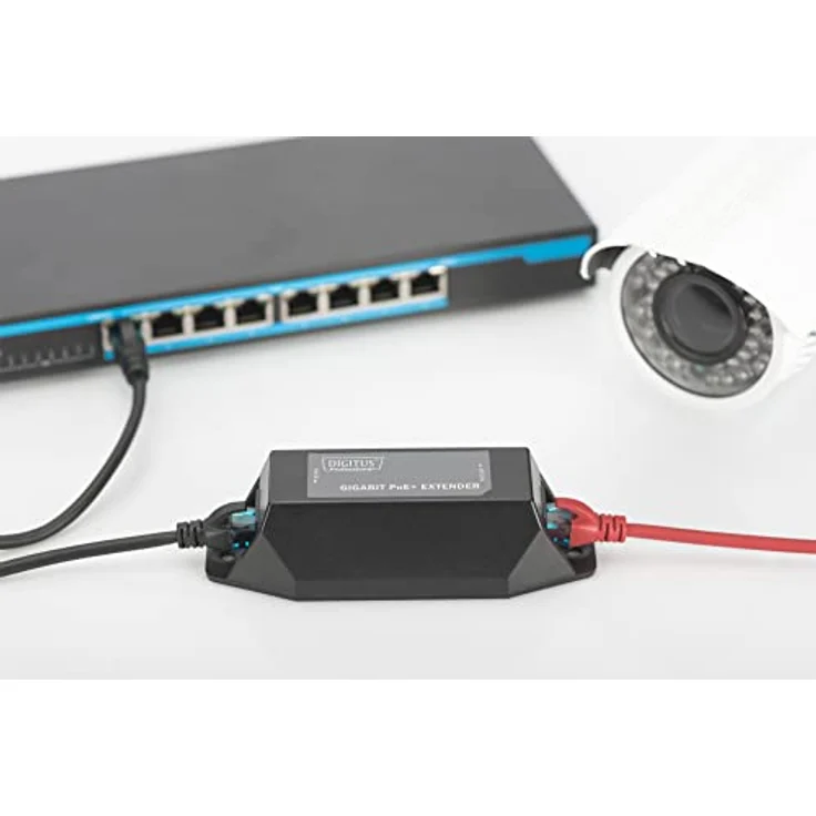 DIGITUS Gigabit Ethernet PoE+ Extender Repeater Verstärker 802.3at 1 Port 10-100-1000Mbps 22W 100m – Bild 2