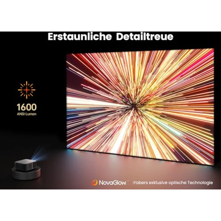 Yaber PROJECTOR K3 Smart Beamer Schwarz mit 1600 ANSI, Google TV & Sound by JBL, WiFi 6 & Bluetooth, Auto-Bildeinstellung, Netflix & 7000+ Apps – Bild 2