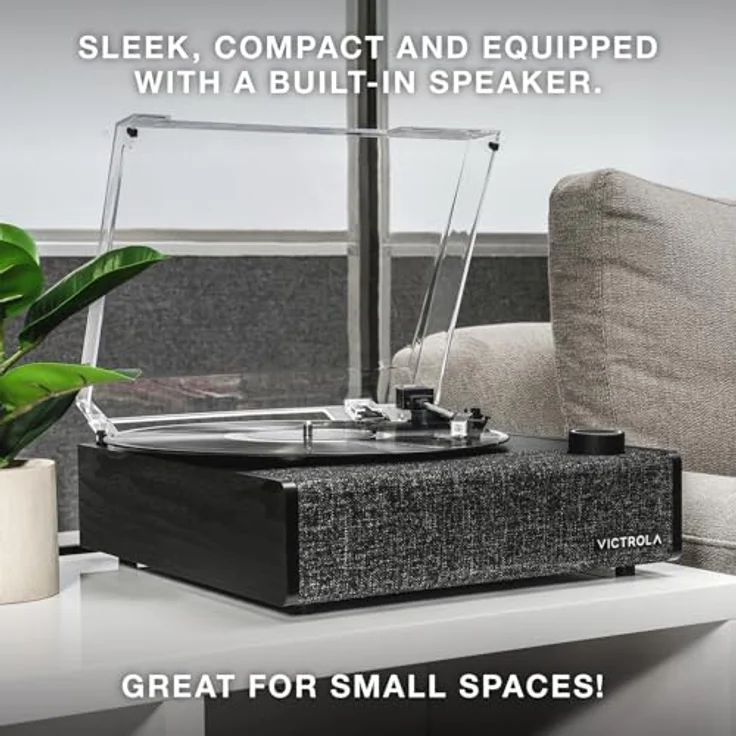 Victrola The Eastwood II, Manuell Plattenspieler mit Bluetooth-Streaming und Audio-Technica AT-3600LA-Tonabnehmer, schwarz – Bild 8