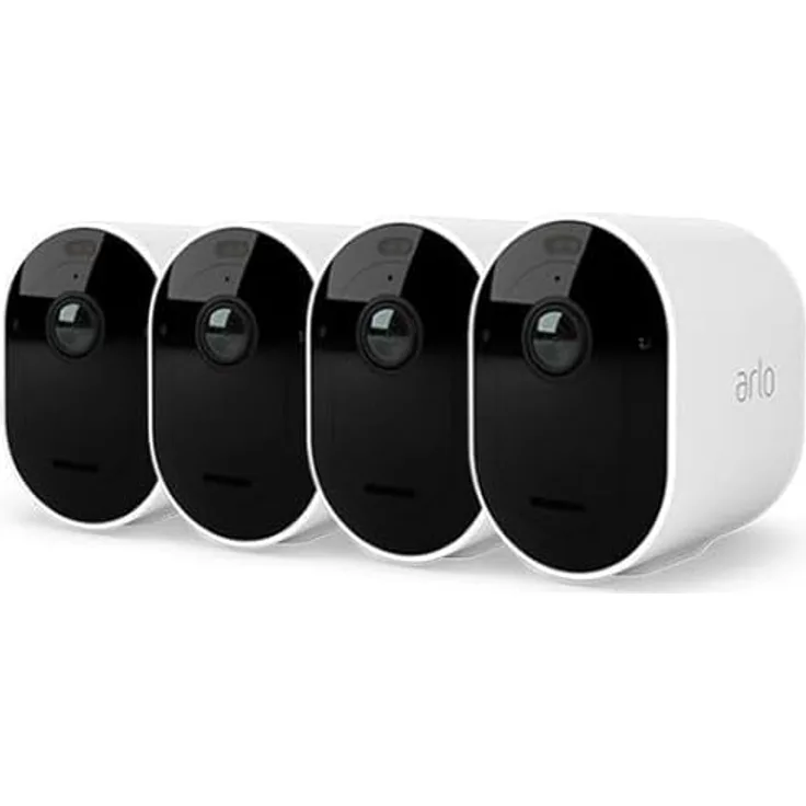 Arlo Pro 5 WLAN Überwachungskamera aussen, 2K UHD, 4er Set Weiß, Verbesserte Farbnachtsicht, 160° Blickwinkel, 2-Wege Audio, mit 30-tägigem Secure Plan Testzeitraum
