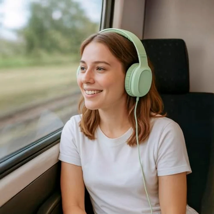 Hama Fun C, Kabelgebundene On-Ear Kopfhörer mit integriertem Mikrofon, Grün – Bild 4