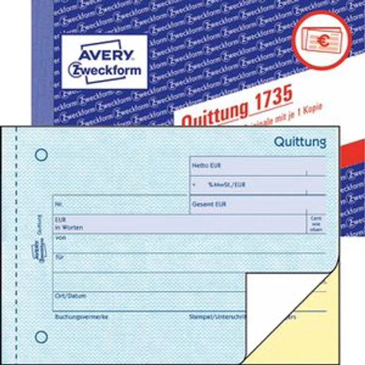 Avery Zweckform 1735 Quittungsblock A6 quer