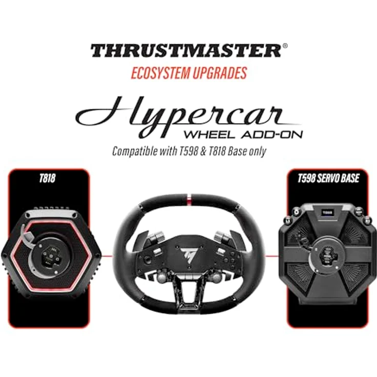 Thrustmaster Hypercar Wheel AddOn, Gaming-Lenkrad in Racing-Look aus Carbon und Leder, integrierte Schaltanzeige – Bild 2