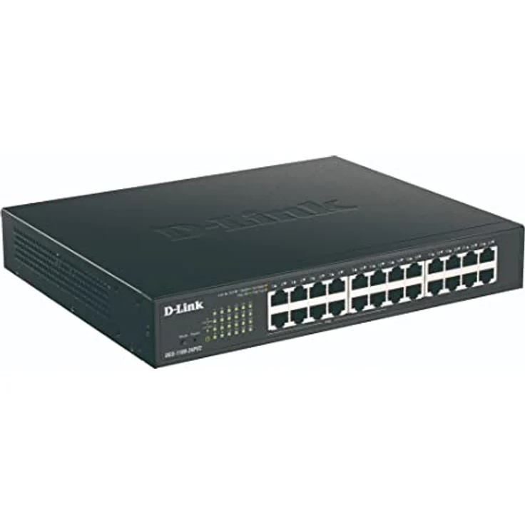 D-Link DGS-1100-24PV2/E 24-Port Gigabit PoE Smart Switch (24 x 10/100/1000 Mbit/s, Davon 12 PoE-Ports, lüfterlos) schwarz - Nur EU-Netzkabel – Bild 2