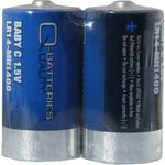 Q-Batteries Baby Batterie LR14 C 1,5V Alkaline Zellen, 2er Pack, leistungsstark für Haushalt und Werkstatt