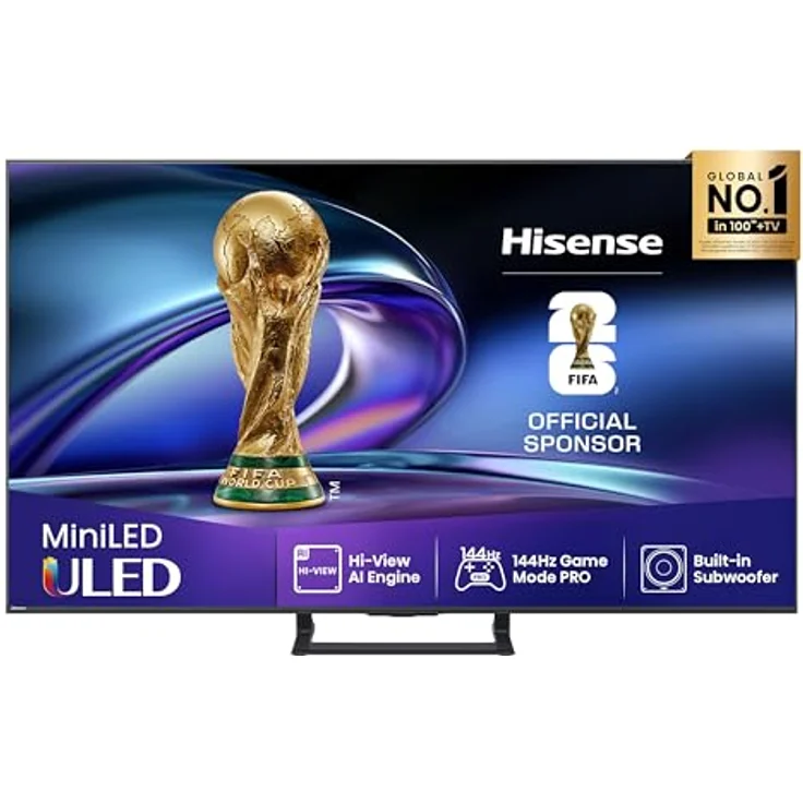 Hisense 75E89Q, 75 Zoll (189cm) 4K ULED Mini LED Smart TV mit 144Hz Game Mode PRO, Built-in Subwoofer und Dolby Vision/Atmos – Bild 1