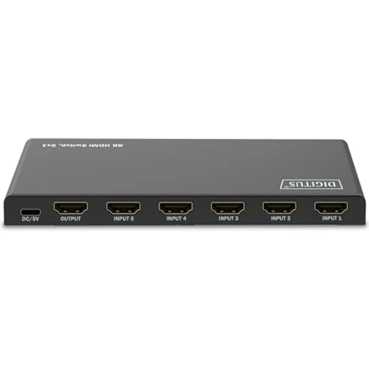 DIGITUS DS-55334 HDMI Switch 5x1 – UHD 8K/60 Hz – HDCP 2.3 & HDMI 2.1 – HDR, CEC - Für TV, Monitor, PS5, PS4, Xbox – Bild 2