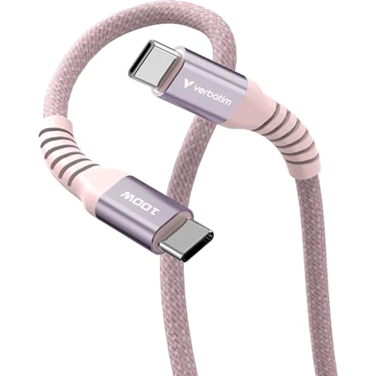 Verbatim Sync & Charge Cable USB-C to USB-C 100W Magnetic 120 cm - Pink, Verbatim USB-Kabel – Bild 2
