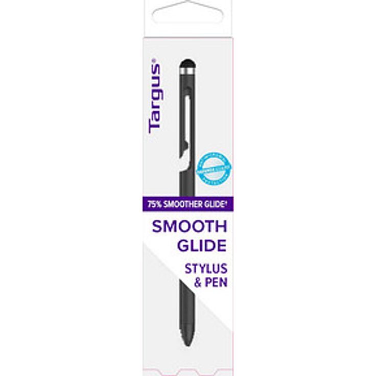 Targus Eingabestift 2-in-1 Stylus, präziser Touchscreen-Stift in schwarz mit Clip, 13,0 cm