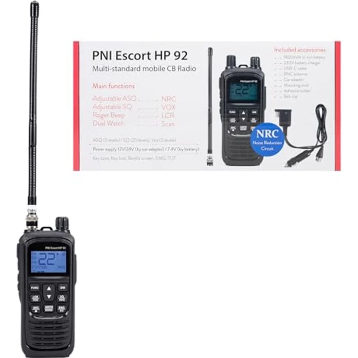 PNI PNI-HP92 Walkie-Talkie Handfunkgerät mit Multistandard-CB-Sender, NRC-Rauschunterdrückung und programmierbarem Funktionsumfang – Bild 4