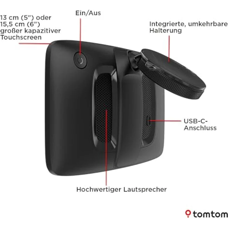 TomTom GO Classic 2nd Gen, 5 Zoll Fahrzeug Navigation mit Echtzeit-Verkehrsinformationen, schwarzes Design – Bild 8