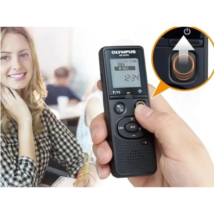 OM SYSTEM VN-541 PC Nachfolger Olympus VN-541 PC Digital Voice Recorder mit omnidirektionalem Mikrofon, EIN-Tasten-Aufnahme, Geräuschunterdrückung und 4GB Speicher – Bild 2