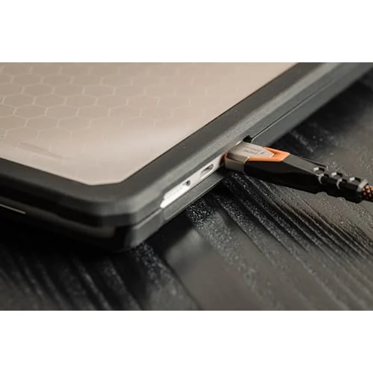 URBAN ARMOR GEAR UAG SRGE USB 3.2 Gen 2 240W 20Gbps USB-C auf USB-C Kabel, 0,8 m, robustes, verstärktes SuperSpeed-Schnellladekabel mit Gurt, kompatibel mit iPhone 16, Galaxy S24 & MacBook, Schwarz – Bild 2
