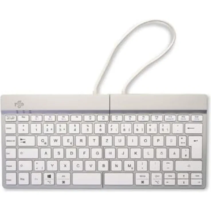 R-Go Split Tastatur, Bluetooth 5.0, Mit Anti-RSI-Software, Ergonomische Design mit Geteilte Tastenfeld, QWERTZ Deutsches Layout, Kompatibel mit Windows/Microsoft/Linux/Mac, Weiss