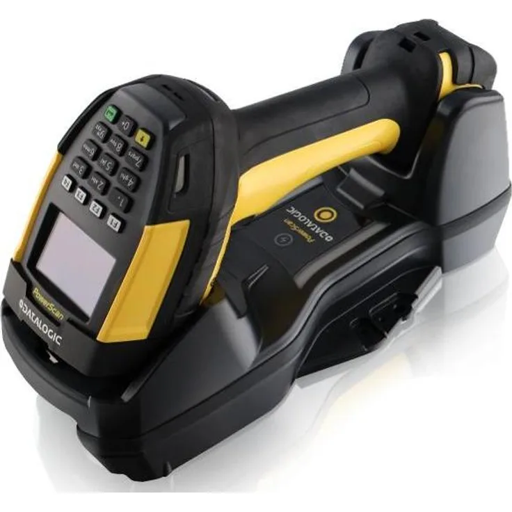 Datalogic PowerScan PM9600-DPX, DPM Barcode-Scanner für 2D- und 1D-Barcodes, langlebig, Schwarz/Gelb mit Display und Multi-Schnittstellen
