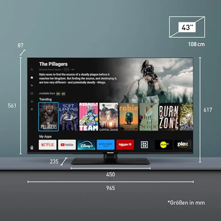 Panasonic TB-43W61AEZC, 43 Zoll LED Smart-TV mit 4K Auflösung, WLAN, schwarz – Bild 6