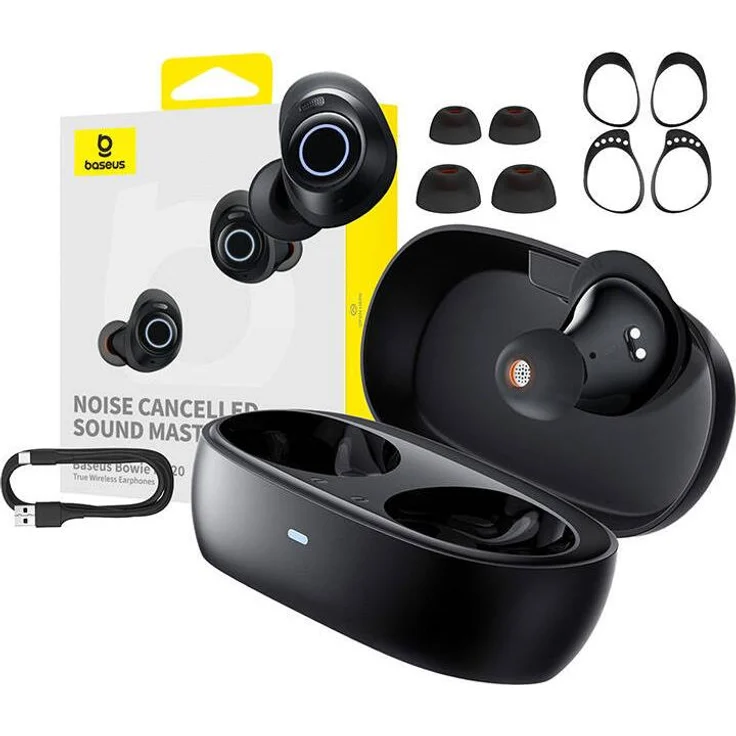 Baseus Earphones TWS Bowie MA20, ANC (black) (ANC, Kabellos), Kopfhörer mit Geräuschunterdrückung bis zu -48 dB – Bild 1