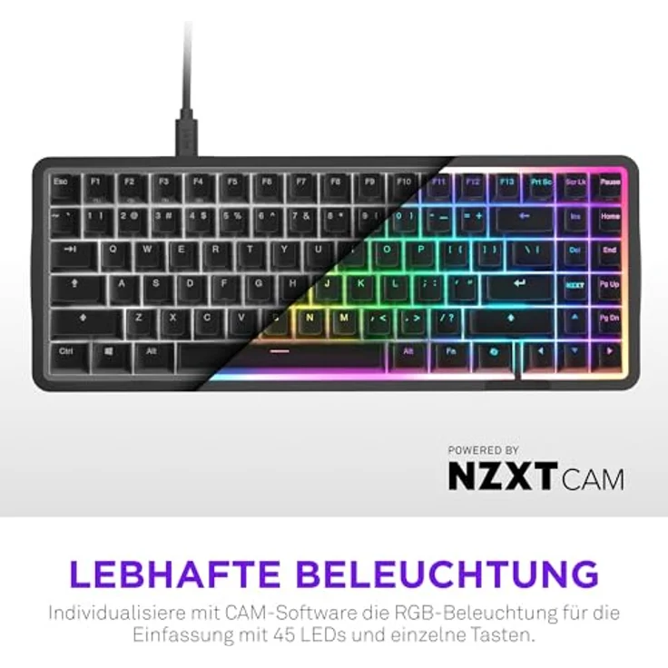NZXT Function Elite MiniTKL Gaming Tastatur Black ARGB – Bild 7
