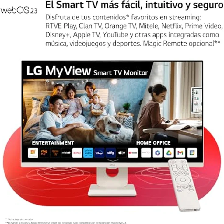 LG MyView Smart Monitor 27SR50F-W All-in-One 27 – IPS-Panel FHD Auflösung (1920 x 1080), 1 ms GtG 60 Hz, HDR 10, DCI-P3 95% (CIE1976), neigbar – Bild 2