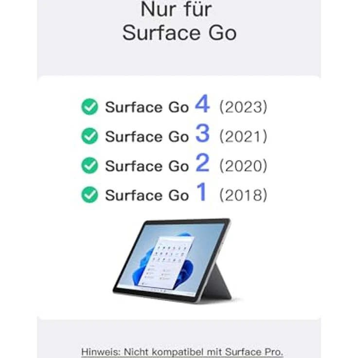 Inateck Tastatur für Surface Go 1&2&3&4, 7 Farben beleuchtung, mit Touchpad Tablet-Tastatur – Bild 2