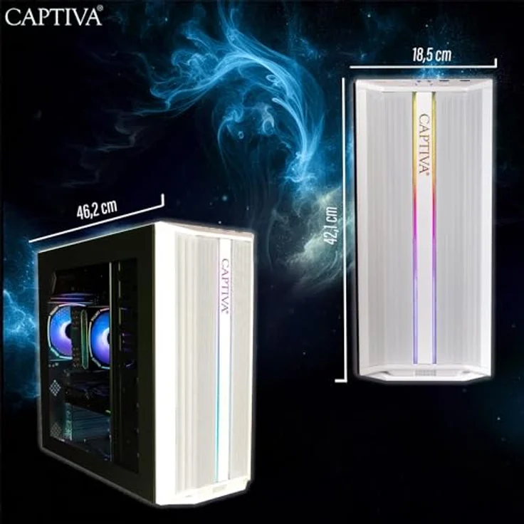 Captiva PC Advanced Gaming I95-894, Desktop-PC mit Intel i5-14400F, NVIDIA RTX 5060 8GB, 1TB SSD, 32GB RAM, WLAN, weiß, ohne OS – Bild 5