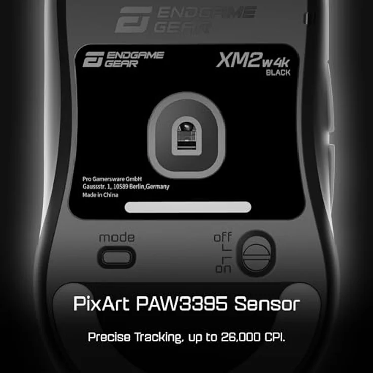 Endgame Gear XM2w 4K, Kabellose Gaming-Maus mit 4000 dpi Sensorauflösung, ergonomischem Design, Schwarz – Bild 3