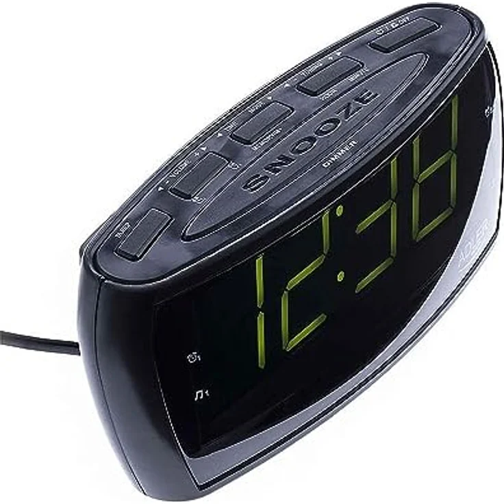 Radiowecker Uhrenradio Uhr Wecker AM-FM Radio Helligkeitsregler mit extra großem Display – Bild 9