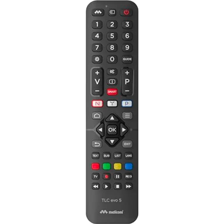 Meliconi TLC Evo.5 Ersatz-Fernbedienung für Thomson-TCL TV, Plug-and-Play mit Zugang zu Netflix, YouTube und Amazon Prime Video – Bild 1