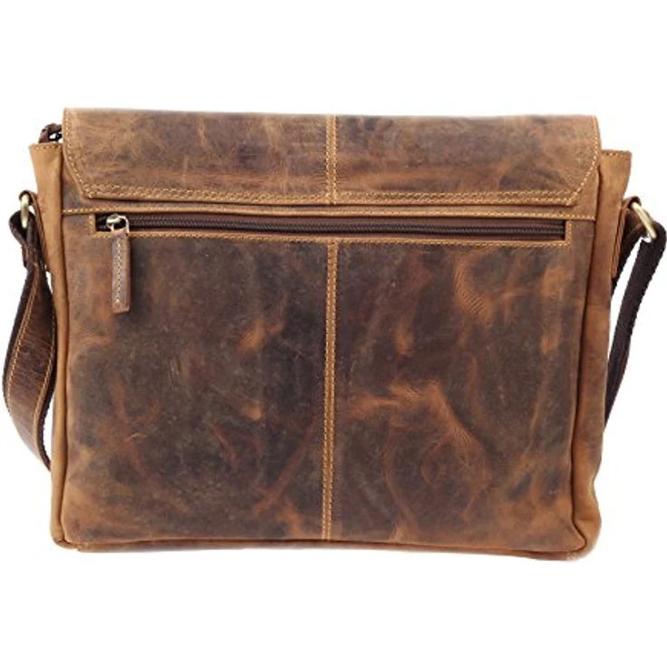 Greenburry Vintage Messenger Umhängetasche, 100% Leder, 33 cm, braun – Bild 3