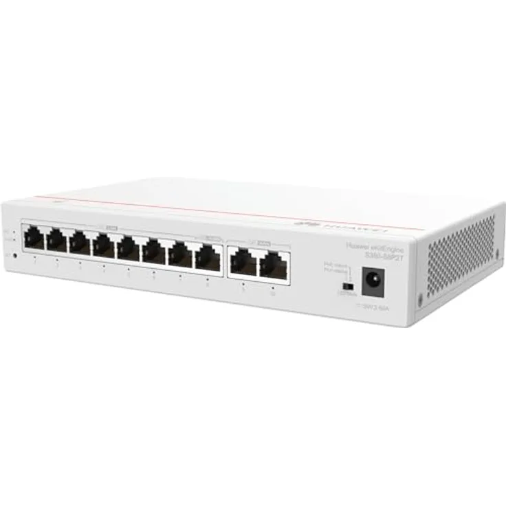 HUAWEI eKit Gateway S380-S8P2T, Multi-Service-Gateway mit 2x GE WAN, 8x GE PoE+, 16 VLANs - Desktop-Montage, bis zu 250 User