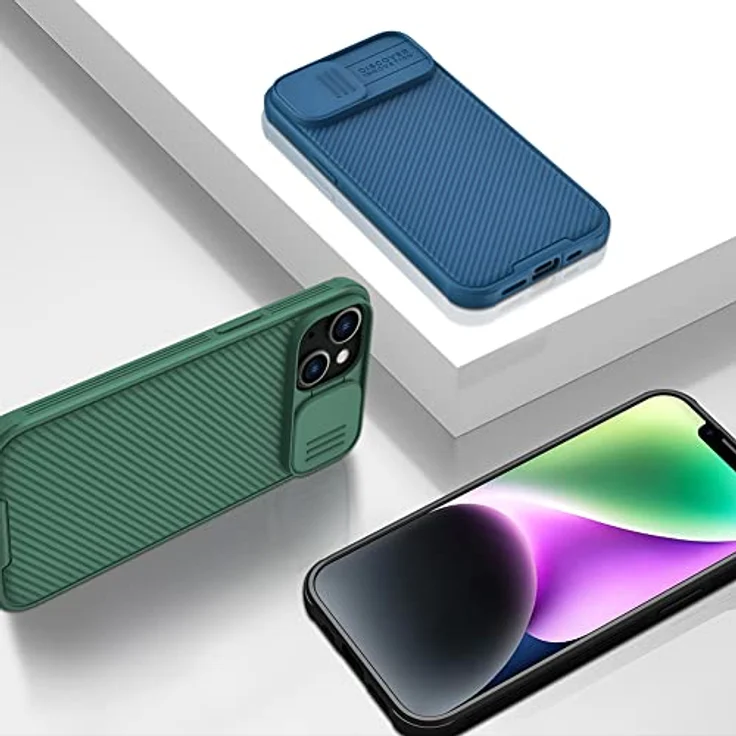 Nillkin CamShield Pro Case für iPhone 14 Plus, Armored Cover mit Kameraschutz, grün – Bild 12