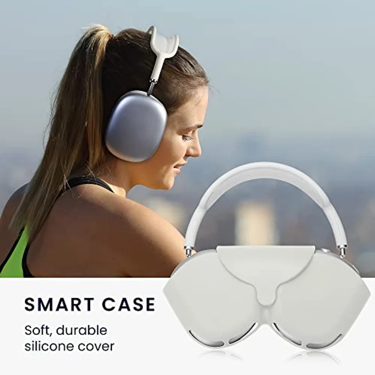 kwmobile Hülle kompatibel mit Apple Airpods Max Case - Schutztasche aus Silikon in Weiß – Bild 5