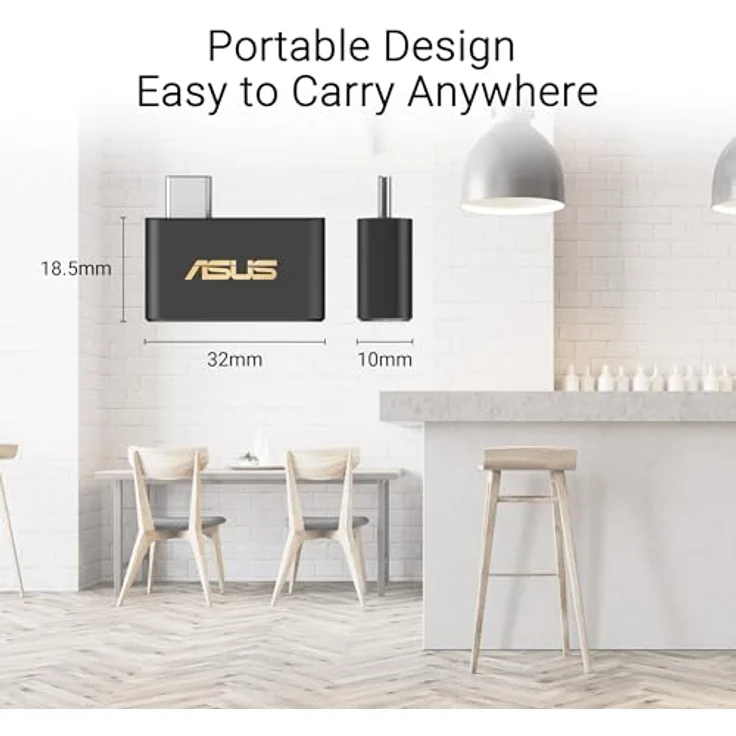 ASUS USB-BE93 Mini, Kabelloser WLAN Stick mit USB Typ-C und Wi-Fi 7 (802.11be), Schwarz – Bild 4