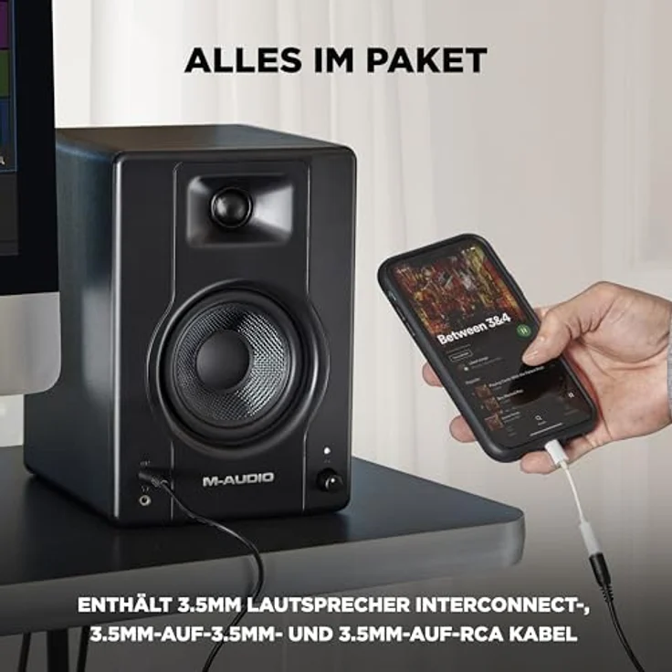 M-Audio BX4 P, 4,5" Studio Monitor Lautsprecher, 120-Watt Schwarz, Paar für Musikproduktion und Podcasting – Bild 5