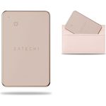 SATECHI FindAll Wallet-Kartenetui mit Find My, Tracker und Trennungsalarm – Wasser- und staubdicht, kabelloses Laden, komp. mit iPhone, iPad & Mac – Desert Rose