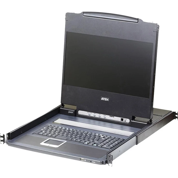 Aten 17.3 Widescreen DVI/HDMI Full HD LCD Console, KVM Switch mit 1920 x 1080 Auflösung, kompakt und für Rackmontage geeignet