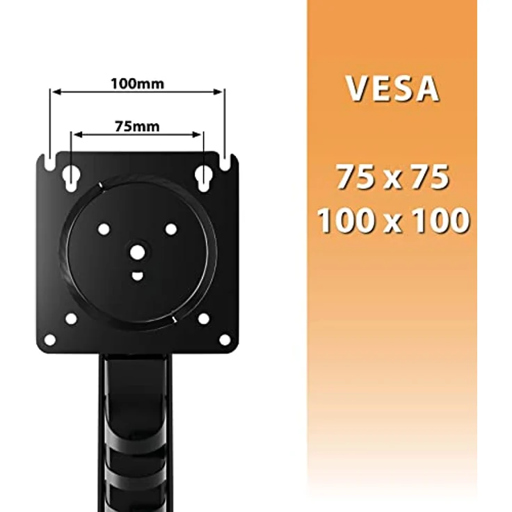 Poppstar Monitorhalterung für 2 Monitore 17 Zoll bis 27 Zoll, höhenverstellbar (360° schwenkbarer drehbarer neigbarer Monitor-Arm), schwarz – Bild 3