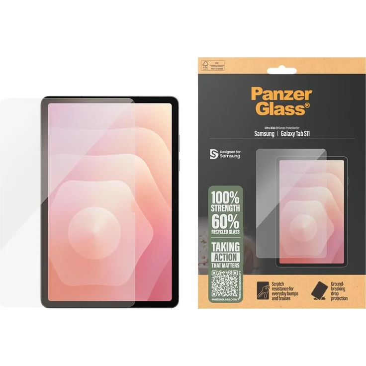 PanzerGlass Screen Protector für Samsung Galaxy Tab S11, kristallklare Schutzfolie, kratz- und stoßfest, 1 Stück