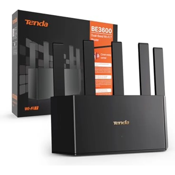 Tenda RE3L Wi-Fi 7 Router (BE3600 Dual-Band 3600 Mbit/s, 3xGigabit WAN/LAN Ports, Mesh WiFi, 4K-QAM, MLO, NFC, VPN, WPA3, App Steuerung) – Bild 1