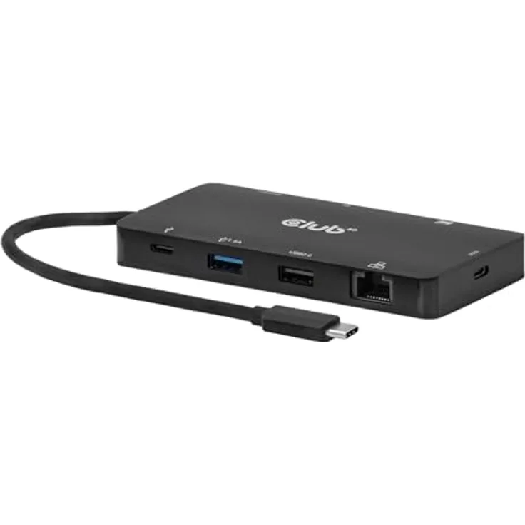 Club3D CSV-2552 USB-C® Dockingstation mit Dual HDMI, 4K60Hz, 4x USB-Anschlüssen, integrierten Micro SD/SD-Kartenlesern, RJ45 und Power Delivery 3.0