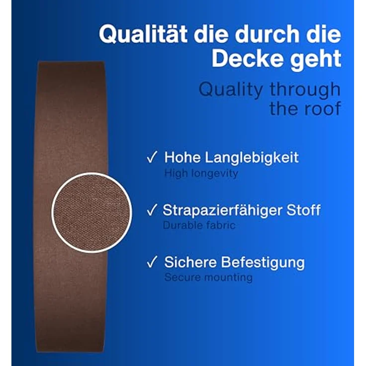 REV Deckenleuchte - Deckenlampe rund 50cm mit Stoff-Lampenschirm im Vintage-Look, braun - Ideal für Schlafzimmer & Wohnzimmer – Bild 3