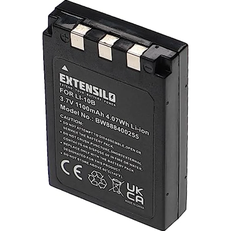 EXTENSILO 2X Akku kompatibel mit Olympus Camedia C-760 Ultra Zoom, Hochleistungsakku mit 1100 mAh, Lithium-Ionen, wiederaufladbar, 2er Pack – Bild 4